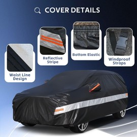 Holthly 10 Layers SUV Car Cover Custom Fit for Toyota FJ Cruiser (2006-2017), Waterproof All Weather for Automobiles, Outdoor Full Cover Sun Dust Rain Protection with Cotton. Black