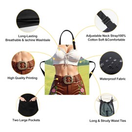 ANNA QUEEN Funny Aprons for Women, Kitchen Coooking Aprons for Women With Pockets, BBQ Chef Aprons, Adjustable Apron Gifts for Chefs Mom Grandma Wife Friends