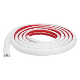 HARFINGTON 8ft Cord Cover Floor W0.3 x H0.3 Inner Channel PVC Hide Extension Cable Floor Wire Hider Wire Covers Protector for Prevent Cable Trips Cables Management, White