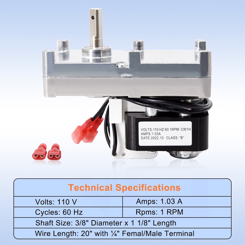 Criditpid Replacement C-E-017 Auger Motor for Breckwell P1000 Big E,
