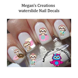 Feeling Slothee Sloth, Donuts, Coffee Sloths Nail Art Decals
