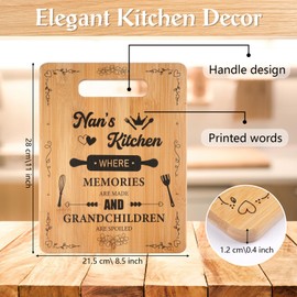 Wood Chopping Board, Luxury Gift for Chef, Housewarming, Christmas - Engraved Durable Cutting Board with Non-Slip Bas (M)