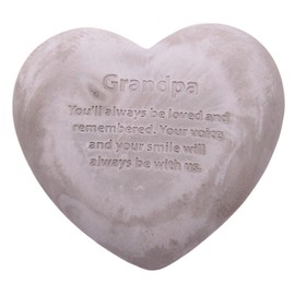 Wowser Heart Shaped Memorial Stone, Sympathy Gift, Remembrance Garden Accent, 6 Inches (Grandpa)