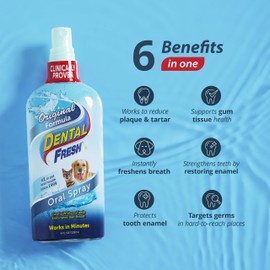 Synergy Labs Dental Fresh Oral Spray for Dogs and Cats, Eliminates Bad Breath and Protects Their Teeth & Gums, 4 Fl Oz.