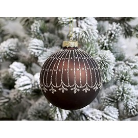Chic Antique Skan Design 51916-20 8 7 - 10 Christmas Bauble with Pattern Vintage Christmas Tree Bauble in Various Sizes and Shapes