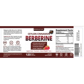 QIN SHAN TANG Berberine with Ceylon Cinnamon, 120 Count