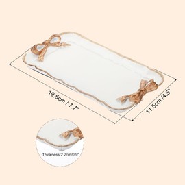 Vintage Decorative Tray Towel Tray, Cosmetics Jewelry Organizer Retro Design Bow-Knot Rectangle Resin Plate for Room Decorative Gift (Purple)