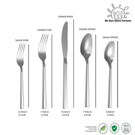 Cubic 20-Piece Silverware Set, Flatware Set Stainless Steel, Modern Cutlery Set, Service for 4, Matte Finish Forged Dishwasher Safe