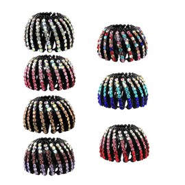 7 Pcs Bird Nest hairpins Hair non-slip design Diamond sparkling expandable bun fixed hair claw for women and girls