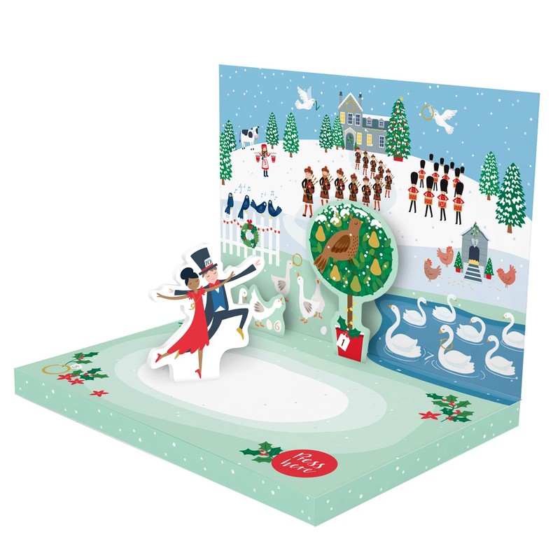 Music Box Card The 12 Days of Christmas Novelty Dancing