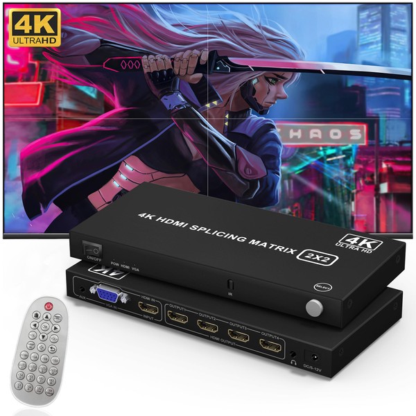 Video Wall Controller 2X2 4K HDMI Wall Controller TV Wall