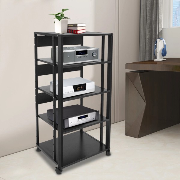 Unbranded Freestanding Audio Rack AV Tower Media Stand 5-Tier Electronics