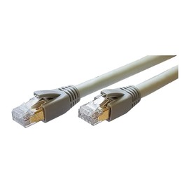 Sunnytech Cat8 S-FTP 24AWG 25G/40G 2000MHz,PoE++,Gold Plated RJ45 CMR Patch Cord 3FT, White Grey