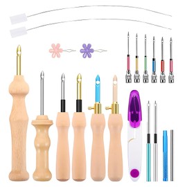 Punch Needle Tool Kit Set - Adjustable Embroidery Punch Needles for Adults Beginner DIY Craft, Pack of 21 (Multicolor#2)
