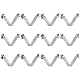 HARFINGTON 12pcs Double Button Kayak Paddle Snap Spring Clip 56x10mm 65Mn Spring Steel V-Shaped Hollow Lift Telescopic Locking Tube Pole Clips for Tent Umbrella Camping