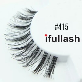 Ifullash #415 6,12 Pairs ifullash 100% Human Hair False Black Eyelashes - 6 pairs