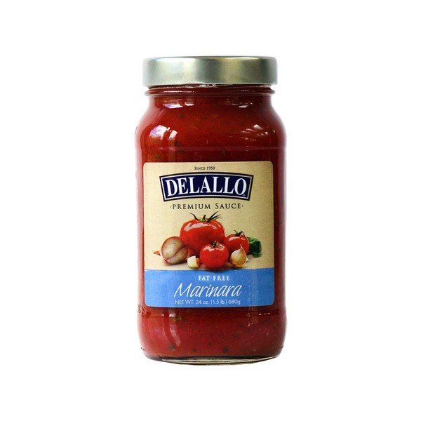 DeLallo Premium Pasta Sauce, Fat Free Marinara, 24-Ounce Glass Jars, 6-Pack