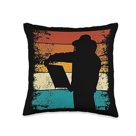 Beekeepers Naturals Bee Pollen Honey Making Accessories Beekeeping Gloves Retro Bees Throw Pillow, 16x16, Multicolor