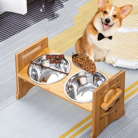 Premium Adjustable Elevated Dog Bowl Stand with Stainless Steel Cat and Dog Bowls - Ergonomic Raised Design for Medium Pets and Large Breeds, Perfect Elevated Feeding Solution