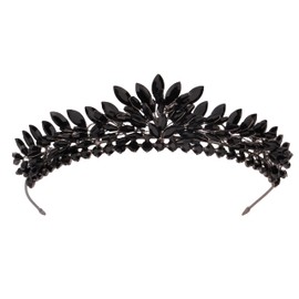 LIMELIA Wedding & Accessories Elegant Crystal Stone Bridal Princess Crown - Perfect for Weddings, Proms, and Birthday Celebrations - Black