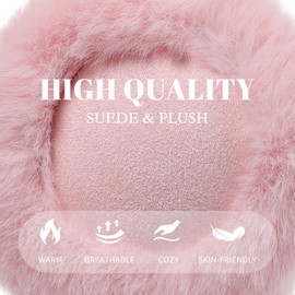 KDVOG Winter Earmuffs for Women, Classic Foldable Ear Warmer Fluffy Ear Cover Outdoor Faux Warm Faux Fur Earmuffs for Girls