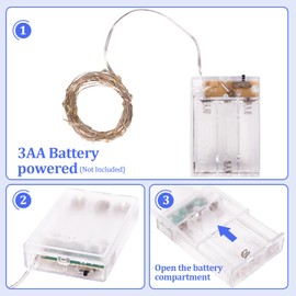 Kangheshun Timer Led String Fairy Light,1 Pack Mini Battery Operated Silver Wire 5m/16ft Indoor Starry Fairy Lights,Lights for Bedroom,Christmas,Parties,Wedding,Christmas Gift Decoration(Cold White)