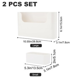 Adhesive Cabinet Door Organizer, Bathroom Wall Mount Storage Rack, Bedside Shelf Organizer Door Rack Shelves Holder for Sink Kitchen Bathroom RV Pantry Bedroom Closet Laundry Office (White-2 Pack)