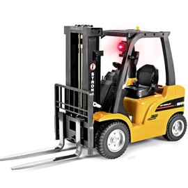 KidsFaves Giant Remote Control Forklift 1:10 Scale 13 Inches Tall 8-Channel Full-Featured Forklift Construction Toy Truck Rc Truck Toy Birthday Gift Idea for Kid