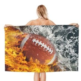 Ngzhyad American Football Beach Towel Large Microfiber Sand Free Quick Dry Ball Sport Bath Towels Gift for Men Boys Pool Bathroom Swimming Travel 32x52 Inch