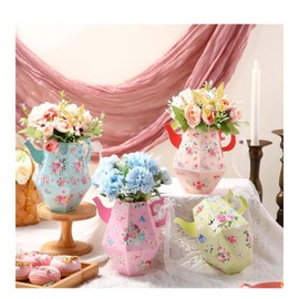 36PCS Tea Party Decorations Set Flower Boxes Centerpieces Butterflies Princess Birthday Teapot Vase Table Decor for Floral Wedding Decor