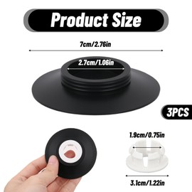 Flush Valve Seal Compatible with Ideal Standard Toilet Cistern, 3Pcs Toilet Flush Valve Seal & Clip Toilet Cistern Flush Parts Toilet Flush System Replacement for Home Office