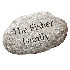 Personalization Universe You Name It Custom Garden Stone - Durable Resin Outdoor Decor with Family Name or Message, Imitation Stone Texture - Decorative Stepping Stone for Garden - Large 7.5" x 11.5"