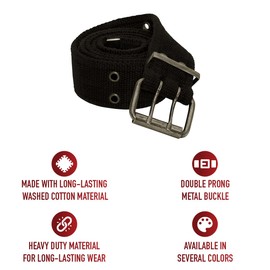 Rothco Vintage Double Prong Buckle Belt – Tactical Utility Uniform Duty Belts (Black, Medium)
