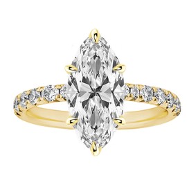 RURULUYA 2CT Marquise Cut Engagement Ring for Women,Simulated Diamond Ring,925 Sterling Silver 18K Yellow Gold Plated Promise Ring (Size 7#)