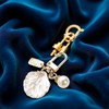 Txuolin Gold Pendant Handbag Rhinestones Keychain Keyring Shell Purse Charm
