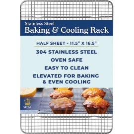 Ultra Cuisine Heavy Duty Cooling Rack for Cooking and Baking 11.5" X 16.5"