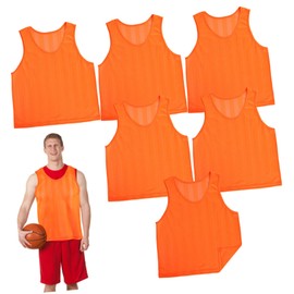 WHAMVOX 6pcs Lightweight Soccer Pennies for Adults Breathable Training Vests with Striped Design for Soccer Basketball and Workouts Quick Drying Versatile Sports Gear