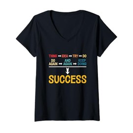 Womens Mindset Motivation Quote for Success and Daily Inspiration V-Neck T-Shirt