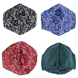 Zac's Alter Ego Set of 4 Non Medical Paisley Print Breathable Cotton Face Masks