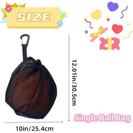 Basketball Bag Ball Bag Drawstring Mesh Basketball Storage Net Bag Multi-Sport Ball Bag - Includes Clip-On Ball Holder for Backpack Ideal for Basketball Football and Volleyball