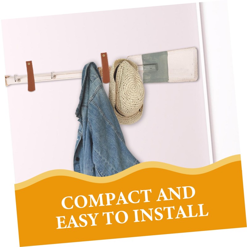 ABOOFAN 4Pcs Leather Hanging Straps Wall Hooks for Towels Clothes