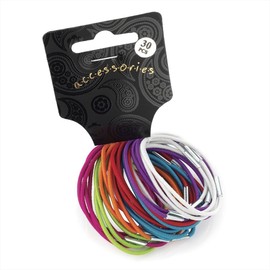 Pritties Accessories Set of 30 Bright Tones Thin Hair Elastics Bobbles Hair Bands