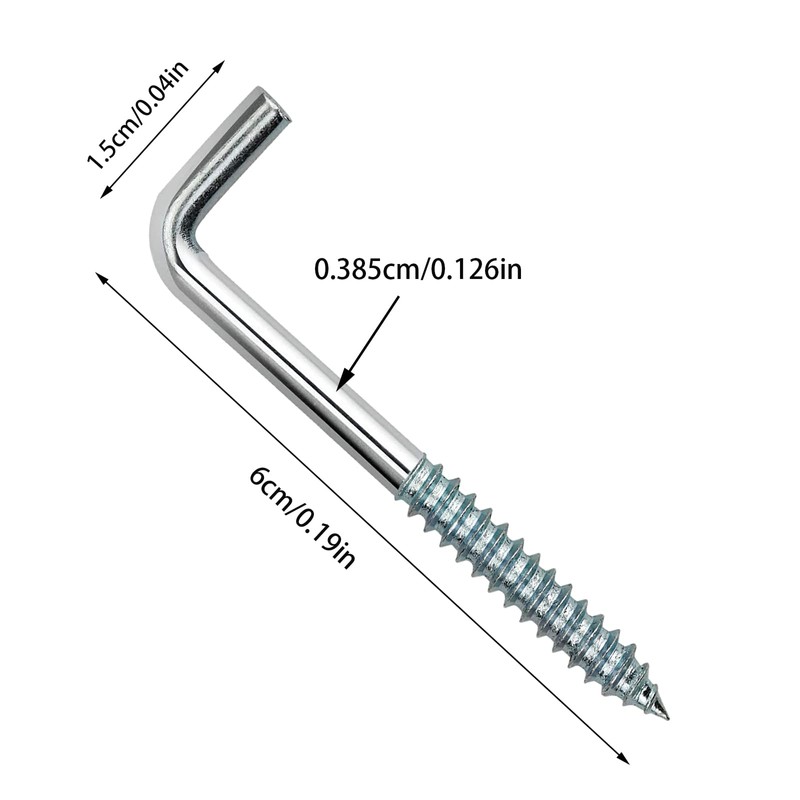 Srup Pack of 40 Screw Hooks with Slotted, L Hook