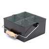 Galvanized Metal Caddy 4 Compartments With Wooden Handle, Flatware Organizer,
