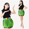 Hula Hawaii Party Festival Leaf Skirt A-line Midi Casual Simple / 훌라 하와이 파티 축제 나뭇잎 스커트 A라인 미디 캐주얼 심플한