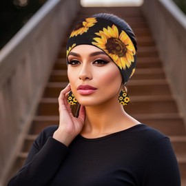 zhxinashu 2 Pcs Boho Headbands for Women Workout Wide Head Band HairBands Yoga Head Wraps(Style A)