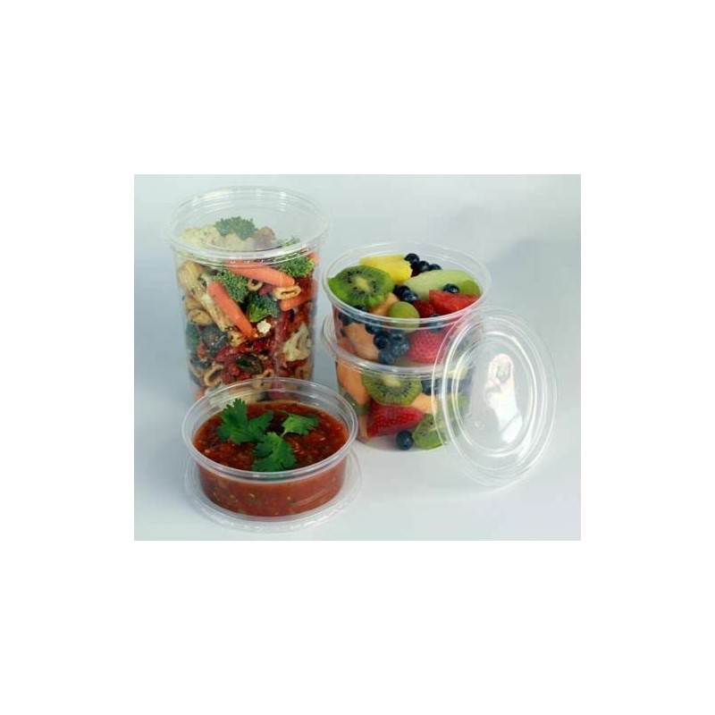 Sabco - 100pcs 4oz Clear Round Plastic Takeaway Sauce Pots