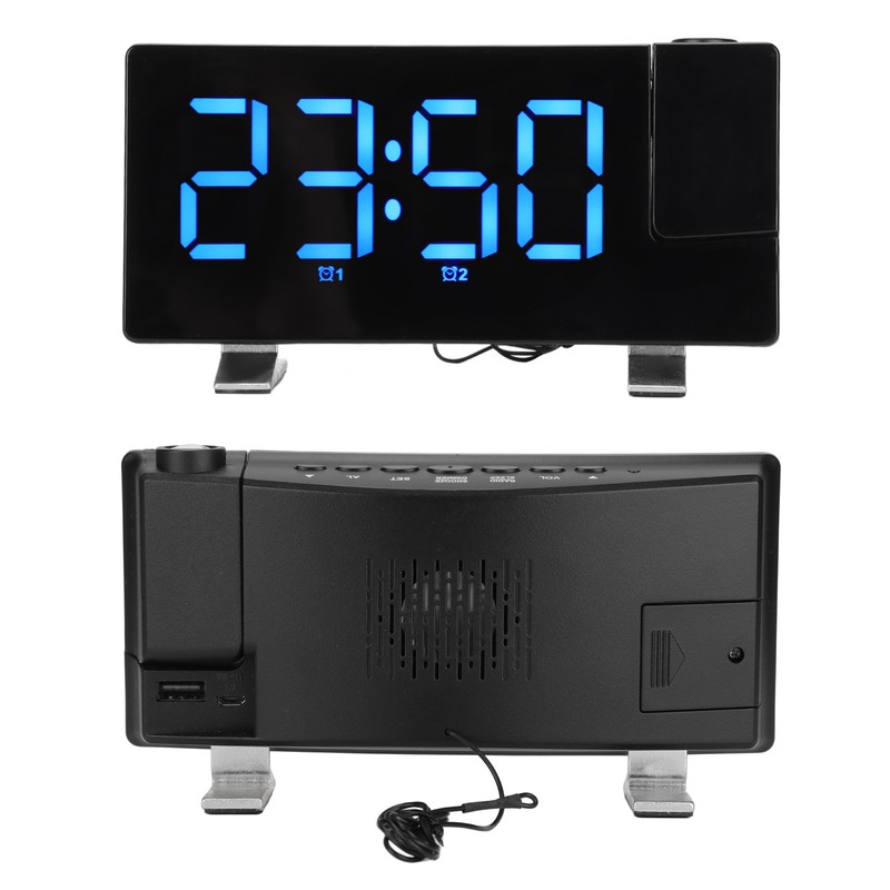 Digital Alarm Clock 180° Projection On Ceiling Wall USB Powered