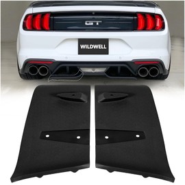 WildWell Mustang Rear Diffuser Valance Aero Foil Kit for 2018-2023 Ford Mustang GT Accessories Black