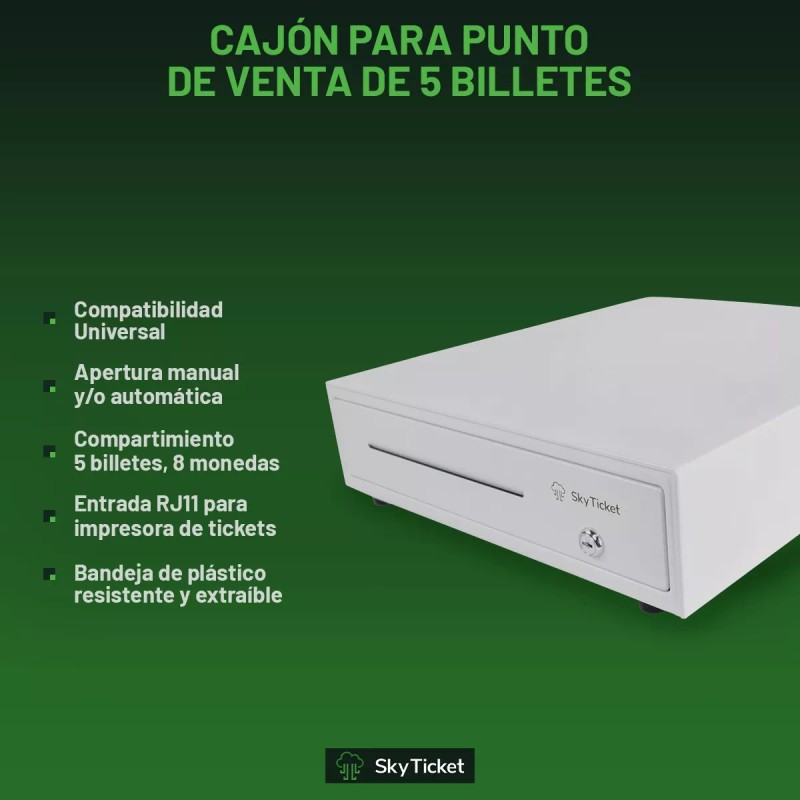 SKY TICKET Caja De Dinero Cajón Punto De Venta Apertura